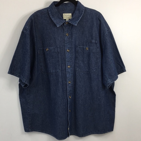 Cabela's Other - Cabela's Rough Neck Mens Short Sleeve Denim Button Down Size 2XL NEW With Tags